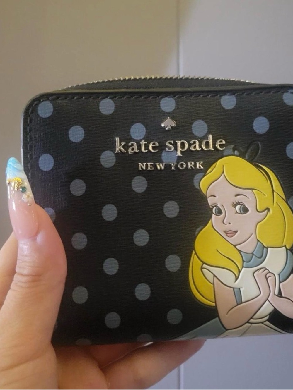 kate spade Black Polka Dot Alice Zip-Around Wallet